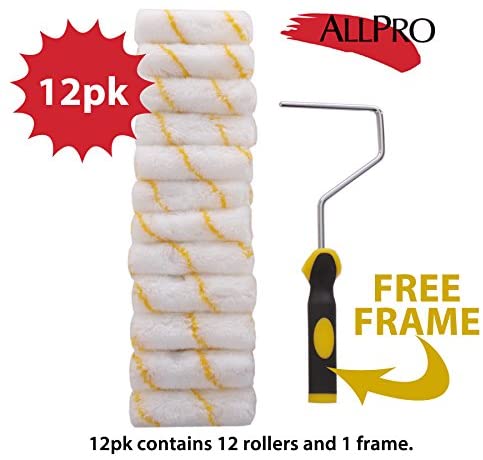 Allpro 4 x 1/2 Nap Professional Grade Yellow Stripe Mini Roller FREE –  Colorall Paint